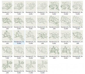 Stickserie - Hiking Wandern Line Art